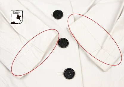 Paul Smith BLACK Sheepskin Collarless Jacket White Size 40