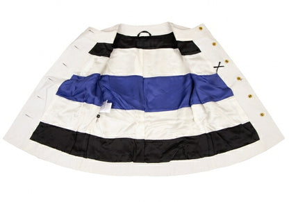 Paul Smith BLACK Sheepskin Collarless Jacket White Size 40