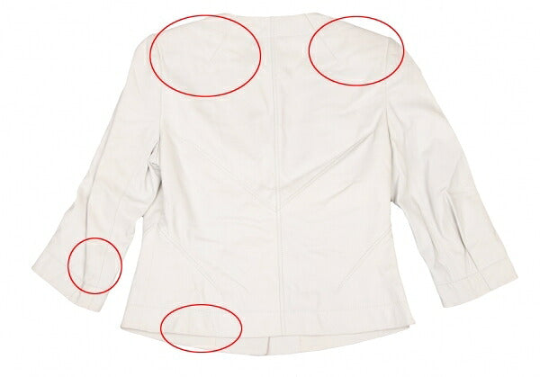 Paul Smith BLACK Sheepskin Collarless Jacket White Size 40