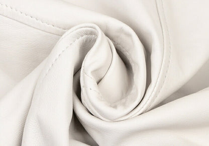 Paul Smith BLACK Sheepskin Collarless Jacket White Size 40