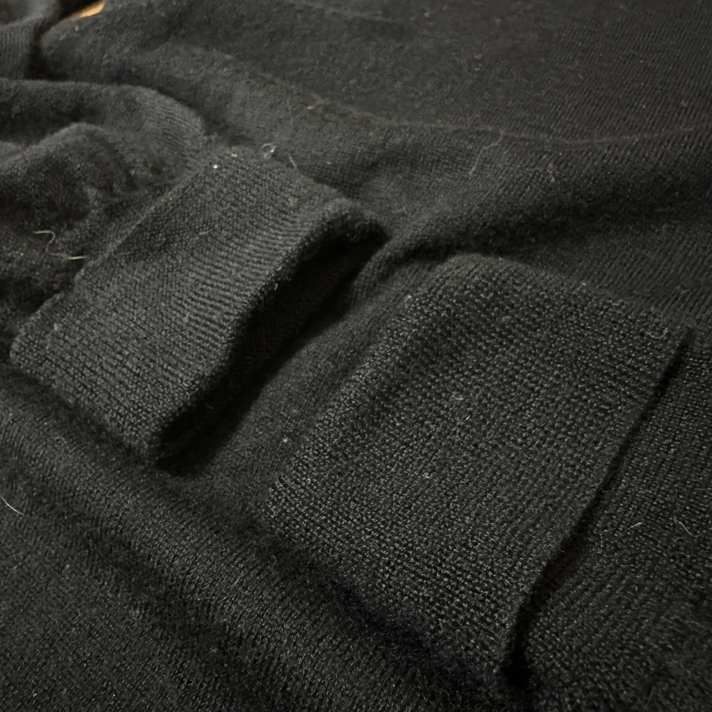MM6 07AW Black Wool Cashmere Gather Knit Sweater