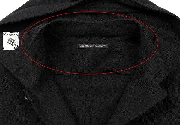 Yohji Yamamoto POUR HOMME 18AW Wool Coat Black Size 2