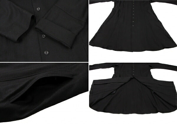 Yohji Yamamoto POUR HOMME 18AW Wool Coat Black Size 2
