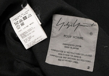 Yohji Yamamoto POUR HOMME 18AW Wool Coat Black Size 2