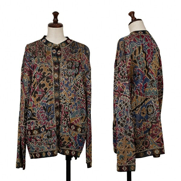 MISSONI Rayon Jacquard Lame Knit Cardigan Multi Size M