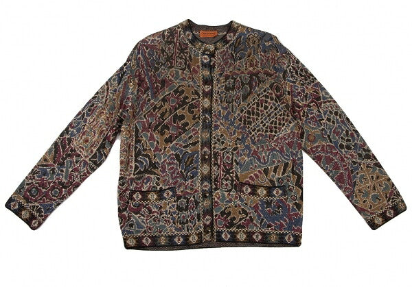 MISSONI Rayon Jacquard Lame Knit Cardigan Multi Size M
