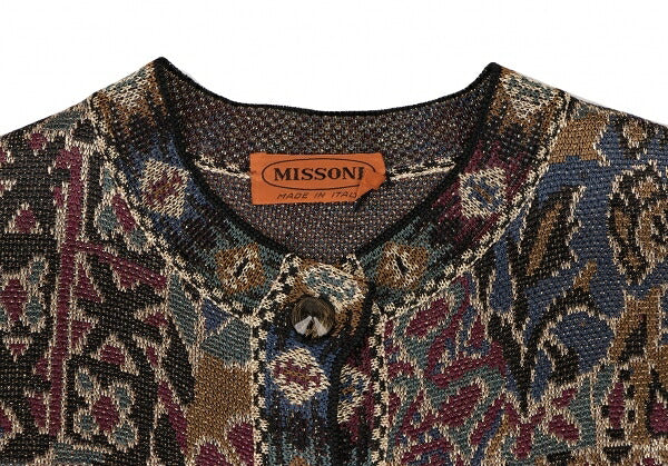 MISSONI Rayon Jacquard Lame Knit Cardigan Multi Size M