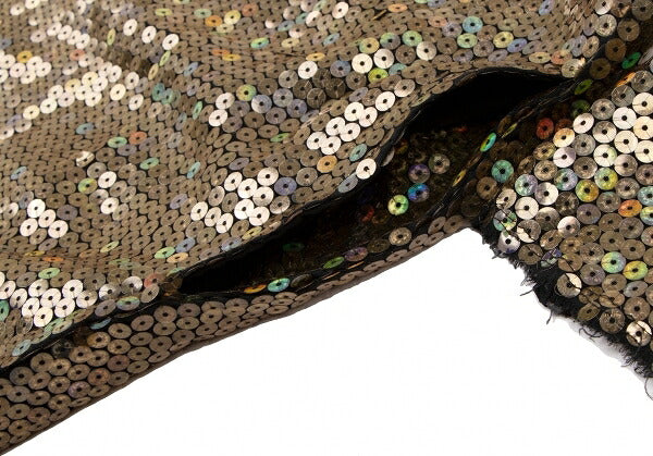 COMME des GARCONS All Sequin Round Collar Dress Gold Size S