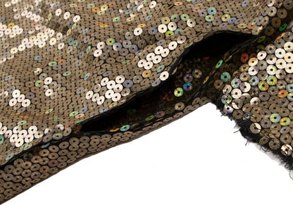 COMME des GARCONS All Sequin Round Collar Dress Gold Size S