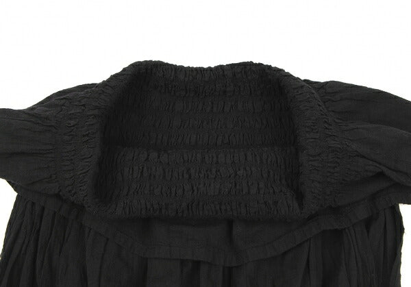 ISSEY MIYAKE me Cotton Frill Neck Tank Top Black Size F