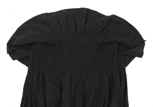 ISSEY MIYAKE me Cotton Frill Neck Tank Top Black Size F