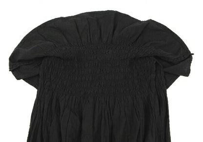 ISSEY MIYAKE me Cotton Frill Neck Tank Top Black Size F