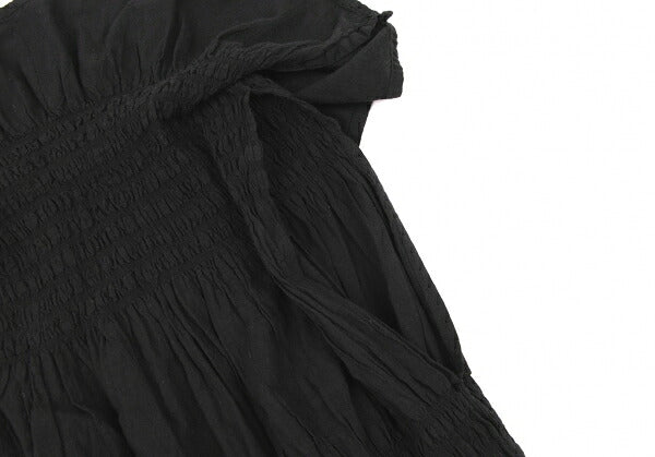ISSEY MIYAKE me Cotton Frill Neck Tank Top Black Size F