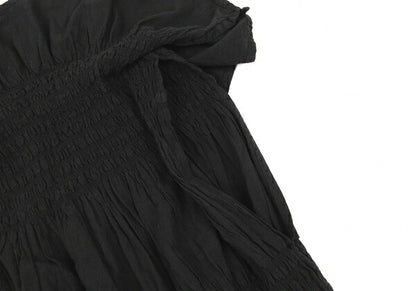 ISSEY MIYAKE me Cotton Frill Neck Tank Top Black Size F