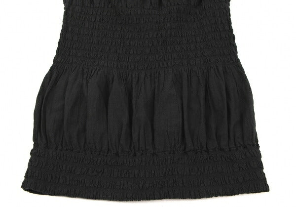 ISSEY MIYAKE me Cotton Frill Neck Tank Top Black Size F