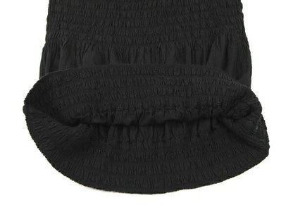 ISSEY MIYAKE me Cotton Frill Neck Tank Top Black Size F