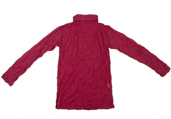 ISSEY MIYAKE Wrinkled High Neck Long Sleeve Pink Size M