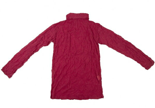 ISSEY MIYAKE Wrinkled High Neck Long Sleeve Pink Size M