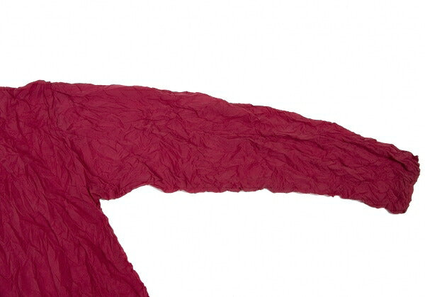 ISSEY MIYAKE Wrinkled High Neck Long Sleeve Pink Size M