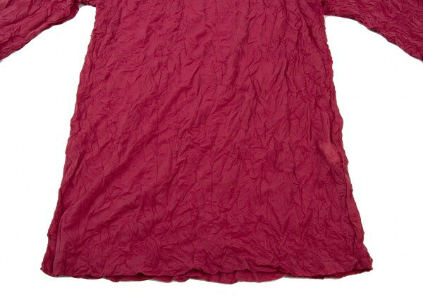 ISSEY MIYAKE Wrinkled High Neck Long Sleeve Pink Size M