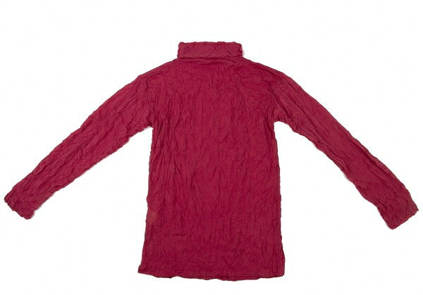 ISSEY MIYAKE Wrinkled High Neck Long Sleeve Pink Size M