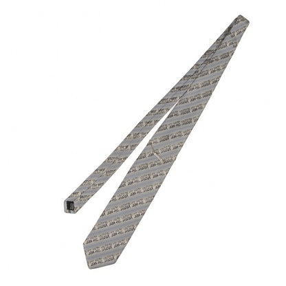 Jean Paul GAULTIER HOMME Gray Silk Chain Logo Jacquard Tie