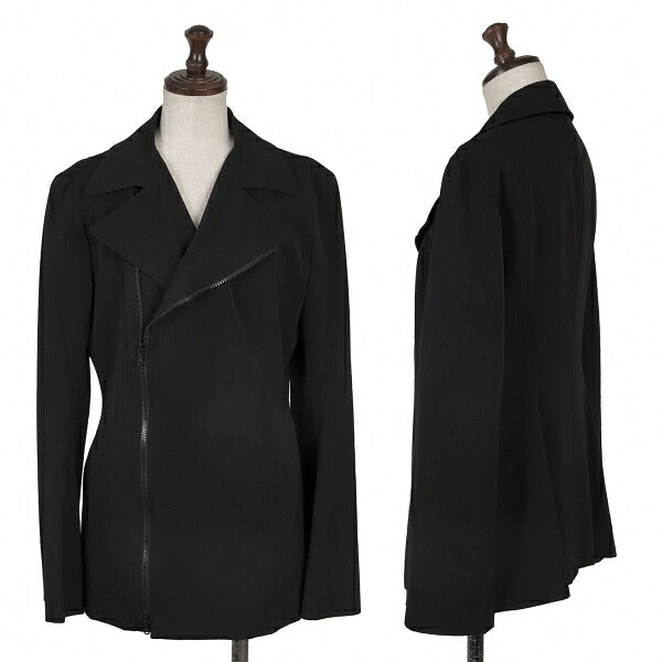Y's 97AW Wool Gabardine Flare Sleeve Zip Jacket Black Size M