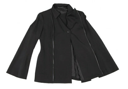 Y's 97AW Wool Gabardine Flare Sleeve Zip Jacket Black Size M