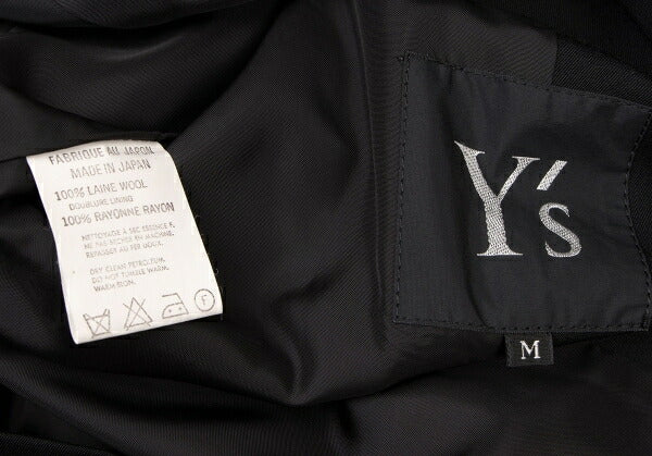 Y's 97AW Wool Gabardine Flare Sleeve Zip Jacket Black Size M