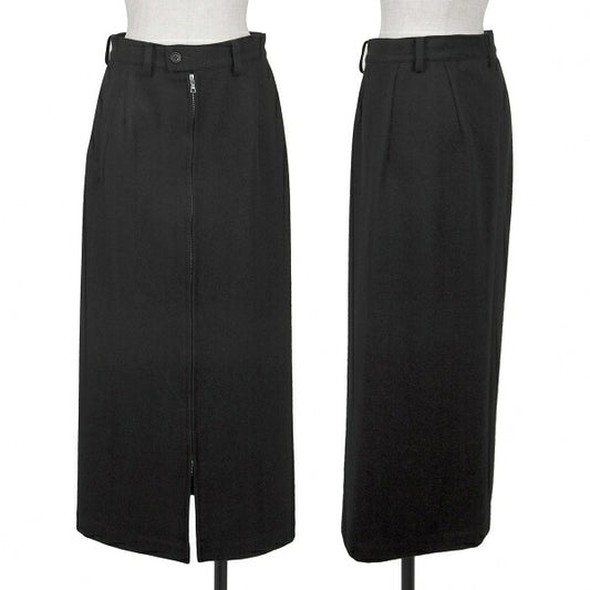 Y's Angora Riri Zip Maxi Skirt Black Size 2