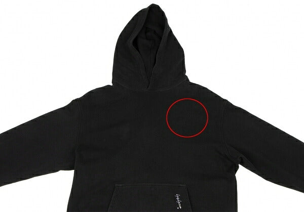 Yohji Yamamoto POUR HOMME Signature Logo Hoodie Black Size L