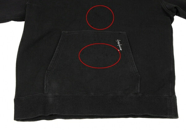 Yohji Yamamoto POUR HOMME Signature Logo Hoodie Black Size L