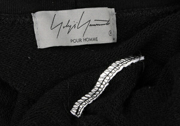 Yohji Yamamoto POUR HOMME Signature Logo Hoodie Black Size L