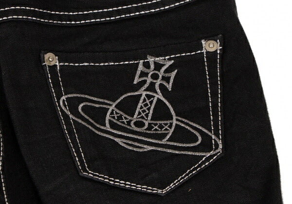 Vivienne Westwood Orb Embroidery Lame Pants Black Size 1