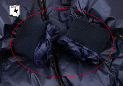 Papas Nylon Back Logo Zip Down Jacket Navy Size 46S
