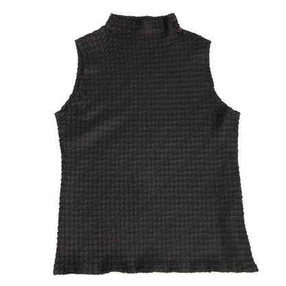 ISSEY MIYAKE Slanted Box Pleat Sleeveless Top Black Size 3