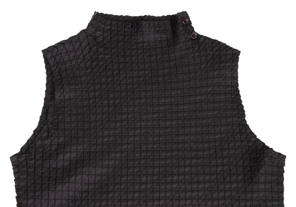 ISSEY MIYAKE Slanted Box Pleat Sleeveless Top Black Size 3