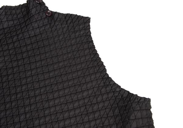ISSEY MIYAKE Slanted Box Pleat Sleeveless Top Black Size 3