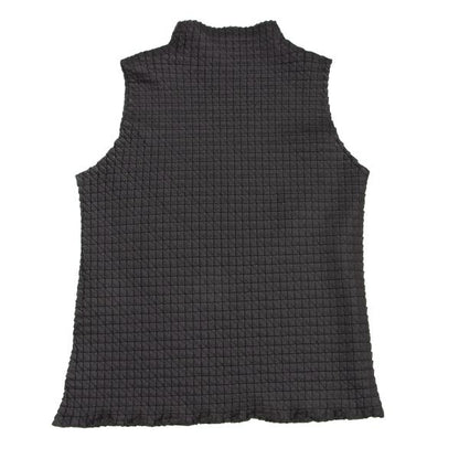 ISSEY MIYAKE Slanted Box Pleat Sleeveless Top Black Size 3