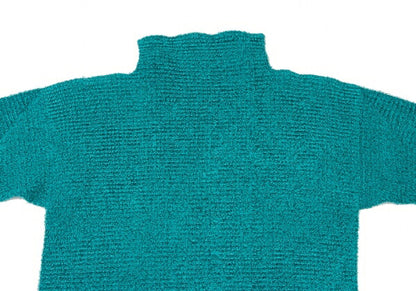 ISSEY MIYAKE Brushed Pleated High-Neck Top Blue Size 2
