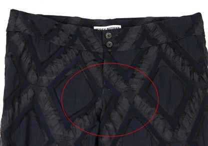 ISSEY MIYAKE Diamond Pattern Nylon Poly Navy Gray Pants Size 2
