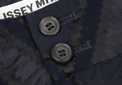 ISSEY MIYAKE Diamond Pattern Nylon Poly Navy Gray Pants Size 2