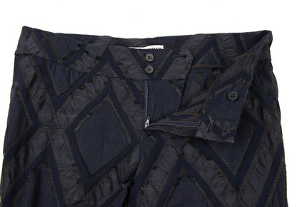 ISSEY MIYAKE Diamond Pattern Nylon Poly Navy Gray Pants Size 2