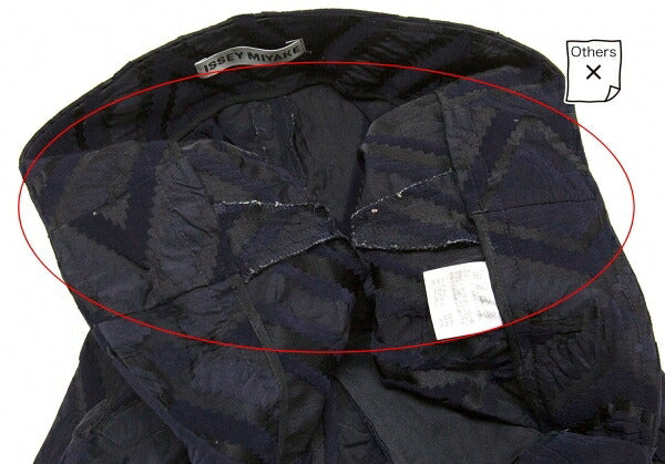 ISSEY MIYAKE Diamond Pattern Nylon Poly Navy Gray Pants Size 2