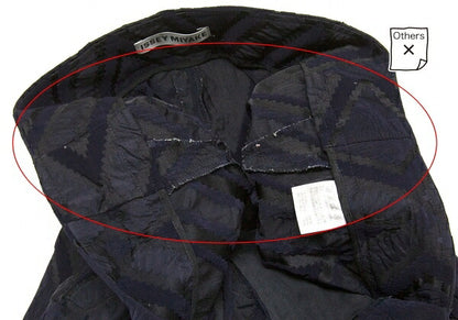 ISSEY MIYAKE Diamond Pattern Nylon Poly Navy Gray Pants Size 2