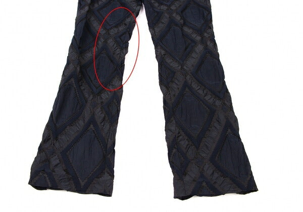 ISSEY MIYAKE Diamond Pattern Nylon Poly Navy Gray Pants Size 2