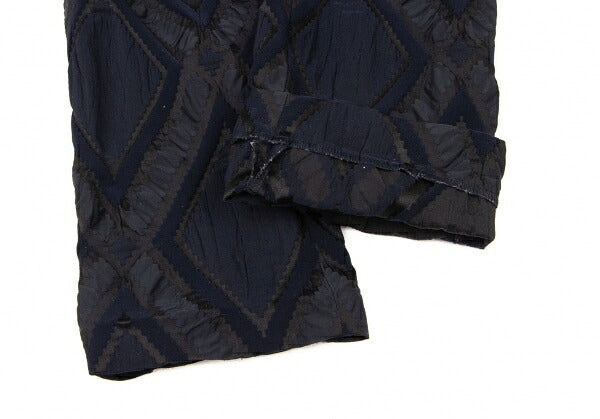 ISSEY MIYAKE Diamond Pattern Nylon Poly Navy Gray Pants Size 2