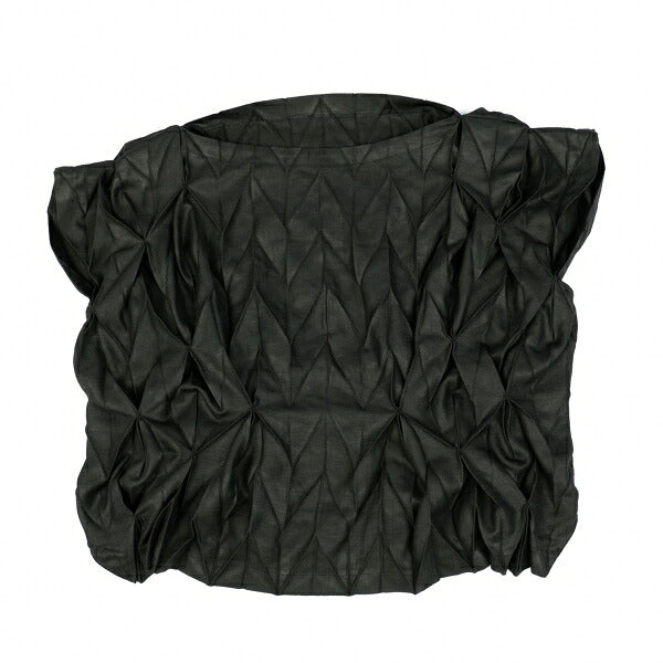 ISSEY MIYAKE FETE Pleated Boat Neck Tank Top Black Size 2