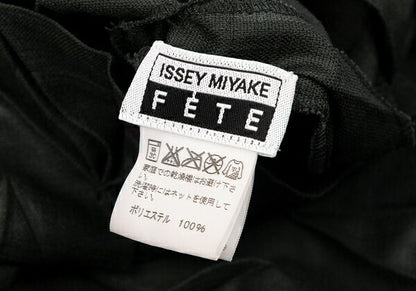 ISSEY MIYAKE FETE Pleated Boat Neck Tank Top Black Size 2