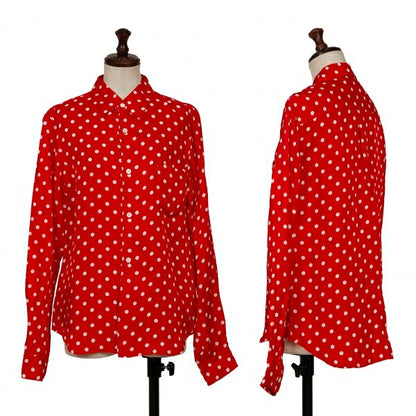 COMME des GARCONS Cupro Dot Print Shirt Red/White Size S